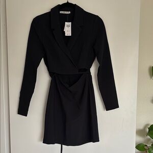 Abercrombie & Fitch Blazer Black Long Sleeve Wrap Dress